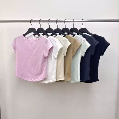 正品现货韩国东大门2026春新款river韩系基础款修身短袖T恤