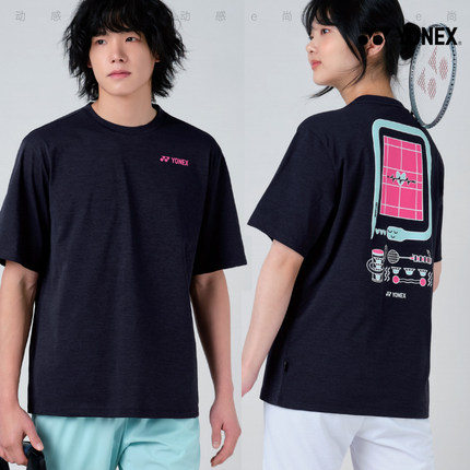 2025春夏新款YONEX尤尼克斯韩国羽毛球服短袖男女同款运动休闲T53