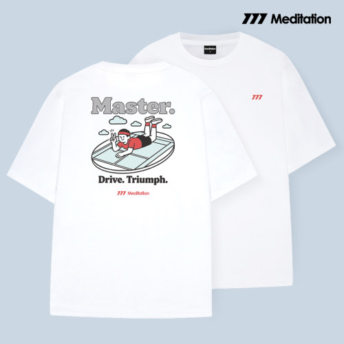 韩国2026春夏meditation新品羽毛球服短袖男女同款运动速干T恤白3