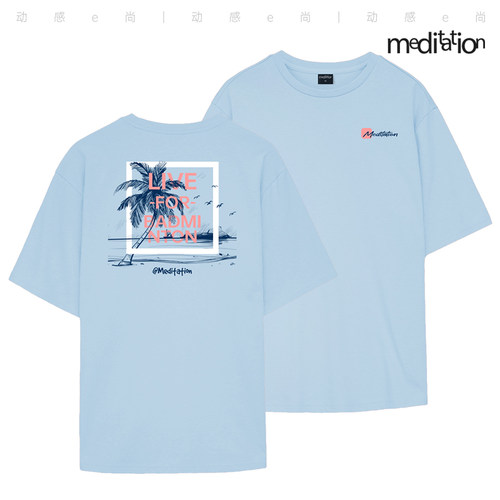 韩国2025春夏meditation新品羽毛球服短袖男女同款运动速干T两色