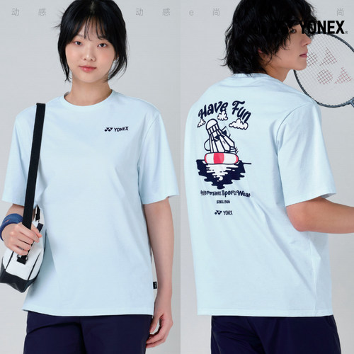 2025春夏新款YONEX尤尼克斯韩国羽毛球服短袖男女同款运动休闲T43