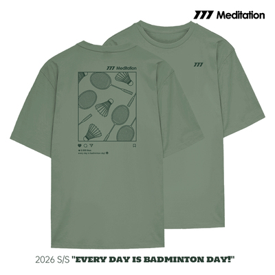 韩国2026春夏meditation新品羽毛球服短袖男女同款运动速干T恤25