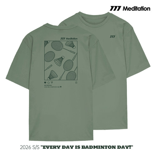 韩国2026春夏meditation新品羽毛球服短袖男女同款运动速干T恤25