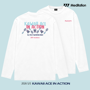 韩国2026春夏meditation新品羽毛球服长袖男女同款运动速干上衣T