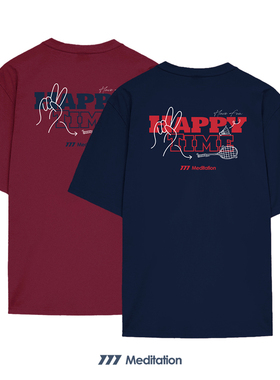 韩国2025秋冬meditation新品羽毛球服短袖男女同款运动速干T两色