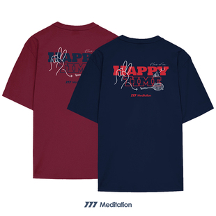 韩国2025秋冬meditation新品羽毛球服短袖男女同款运动速干T两色