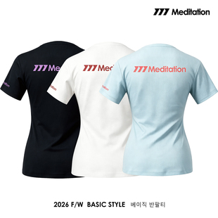 韩国2026秋冬meditation新品羽毛球服短袖男女款运动速干T恤三色