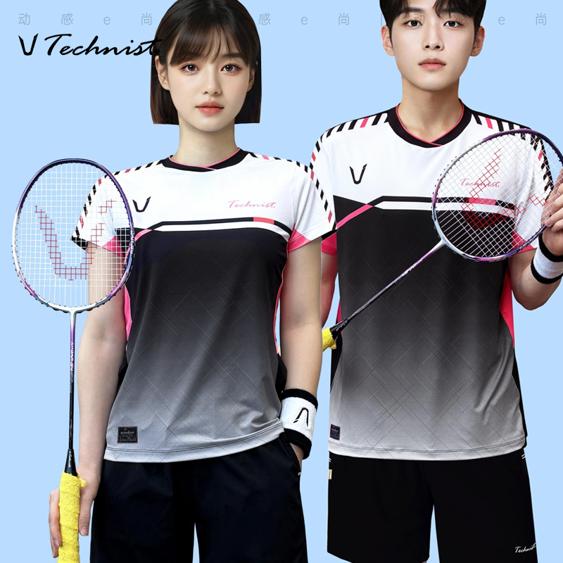 2025春夏新款Technist韩国羽毛球服男女运动速干透气短袖速干T81