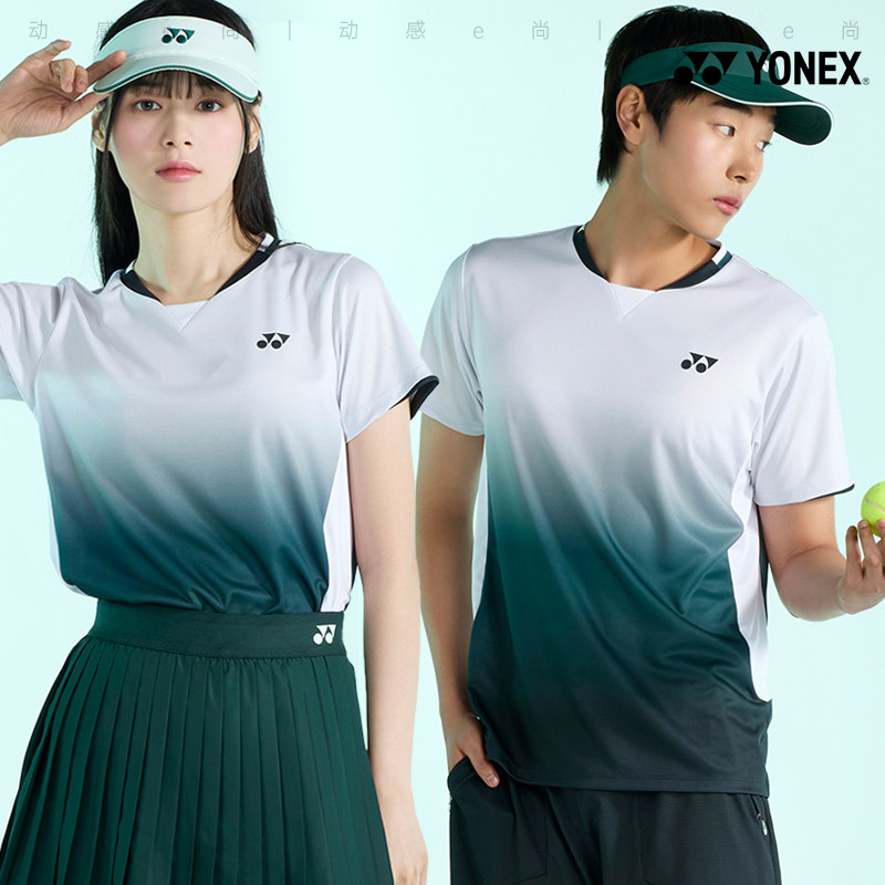 2025春夏新款YONEX尤尼克斯韩国网球服短袖男女款透气运动上衣T2