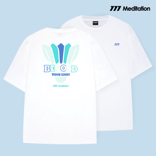 韩国2026春夏meditation新品羽毛球服短袖男女同款运动速干T恤白2