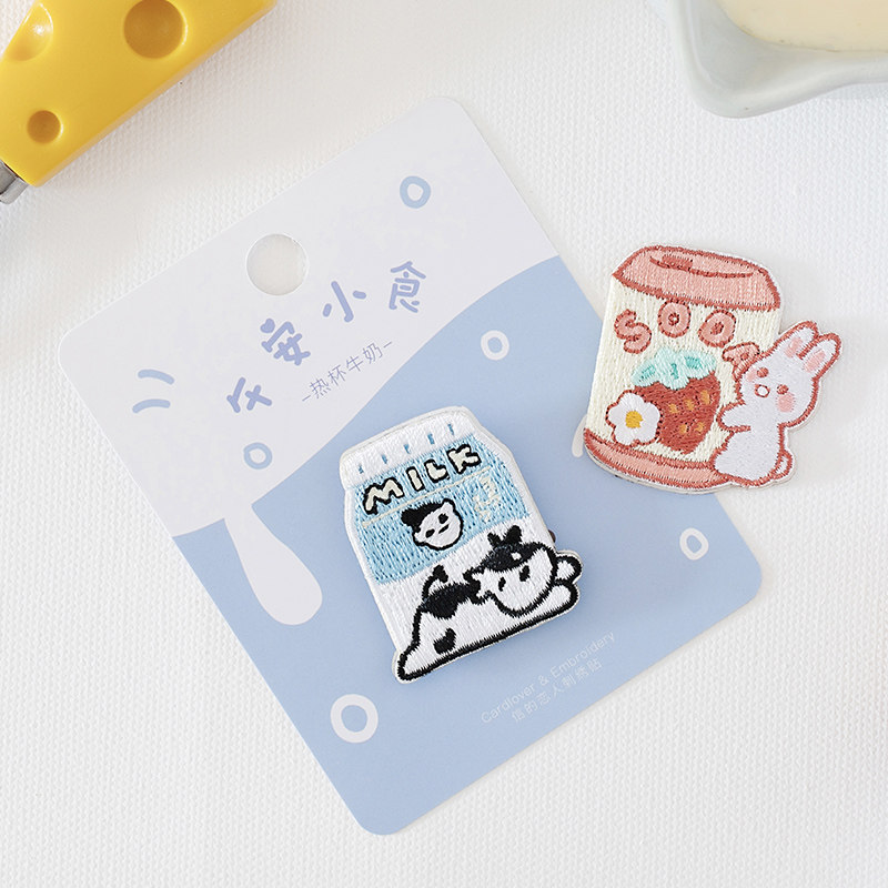 信的恋人刺绣贴午安小食布贴书包包手帐衣服装饰贴破洞diy补丁贴