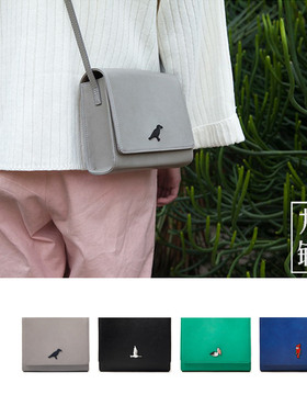 【清仓】YIZISTORE飞禽系列金属皮革单肩包绿色小清新斜挎小方包