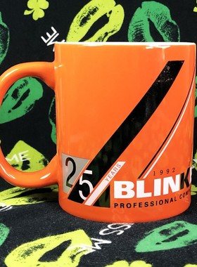 点灯BLINKER可爱卡通个性创意橙色闪光灯陶瓷马克杯水杯咖啡杯子