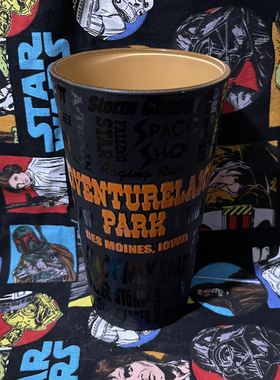 美国进口涂鸦奥兰多浮雕撞色字母磨砂黑色玻璃杯水杯随手杯爱荷华