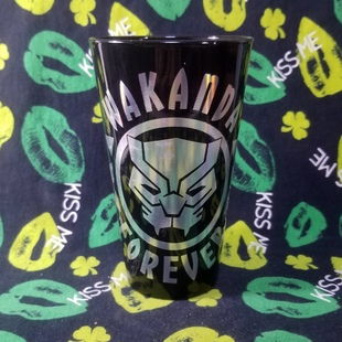 漫威复仇者联盟黑豹特查拉Black Panther黑色玻璃杯水杯随手杯子