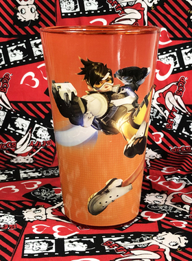 美国进口Blizzard暴雪游戏周边守望先锋猎空橙色玻璃杯随手杯水杯