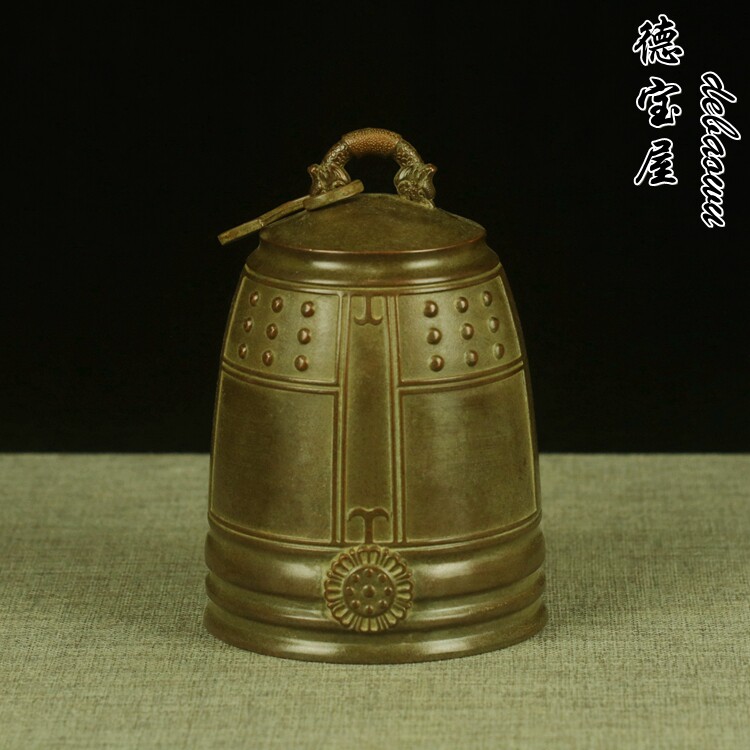 复古纯铜钟摆件挂钟铜铃铛黄铜