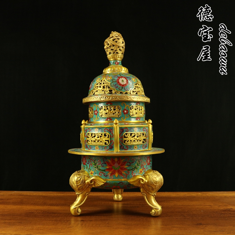 景泰蓝掐丝珐琅彩五件炉