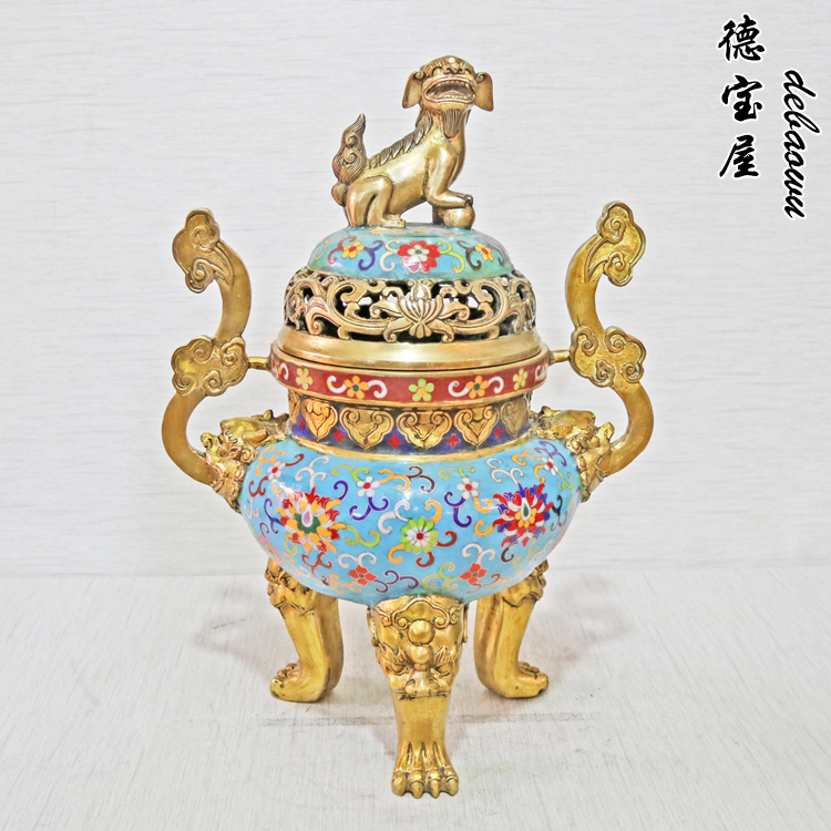 中式样板房纯铜景泰蓝书房客厅