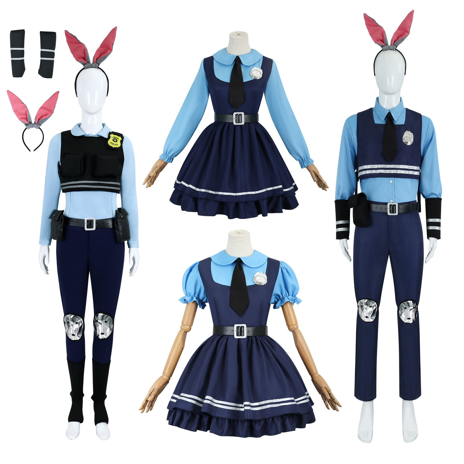 疯狂动物城朱迪兔子警官cos服成人儿童裙子舞台表演cosplay服装