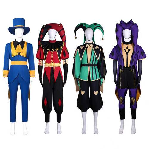怪胎马戏团小丑cos服万圣节pierrot&harlequin&jestercos服制服