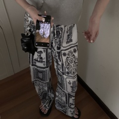 Real price printed casual pants for women