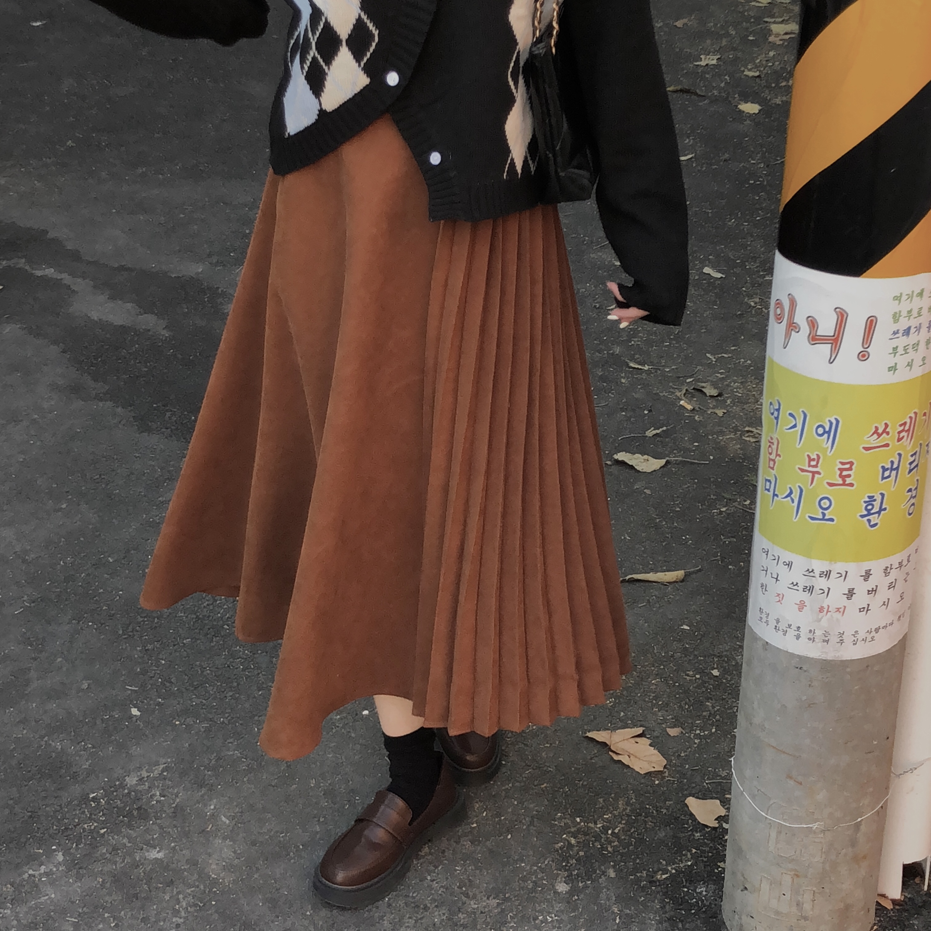 Real price solid color medium length stitching irregular long skirt shows thin pleated skirt woman A-line skirt woman