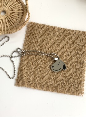 包邮 Be Cheers定制史努比不锈钢项链土酷蹦迪情侣项链 少女心