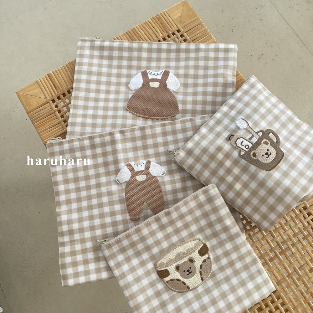 haruharu | 韩国进口自制刺绣小熊防水旅行收纳袋 化妆包