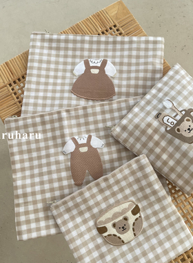 haruharu | 韩国进口自制刺绣小熊防水旅行收纳袋 化妆包