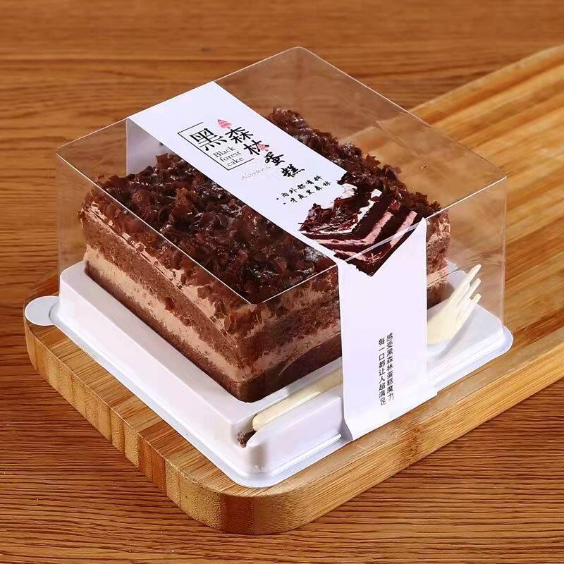 黑森林蛋糕红丝绒蛋糕切块蛋糕西点盒巧克力味蛋糕盒包装盒