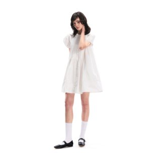 裙宽松泡泡袖 塔克褶A字减龄娃娃领衬衫 连衣裙 nanci Romance