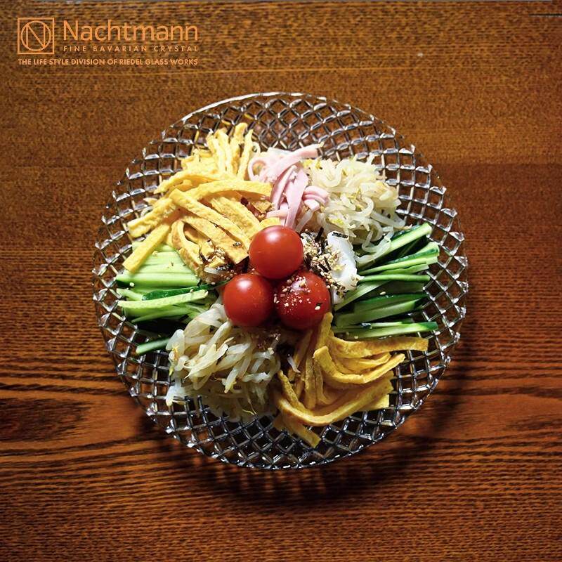 德国原装进口NACHTMANN编织盘透明无铅玻璃主餐盘点心碟零食盘子