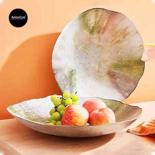 ARDACAM土耳其进口彩箔水果盘客厅家用酒店冷食盘现代简约沙拉碗
