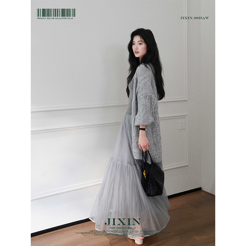 寄信/柔雾感轻盈仙气多层蓬蓬纱裙大摆伞裙度假裙秋季百搭半身裙