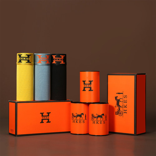 男子H磁石短裤礼盒装莫代尔平角内裤透气抗菌运动四角底裤送男友