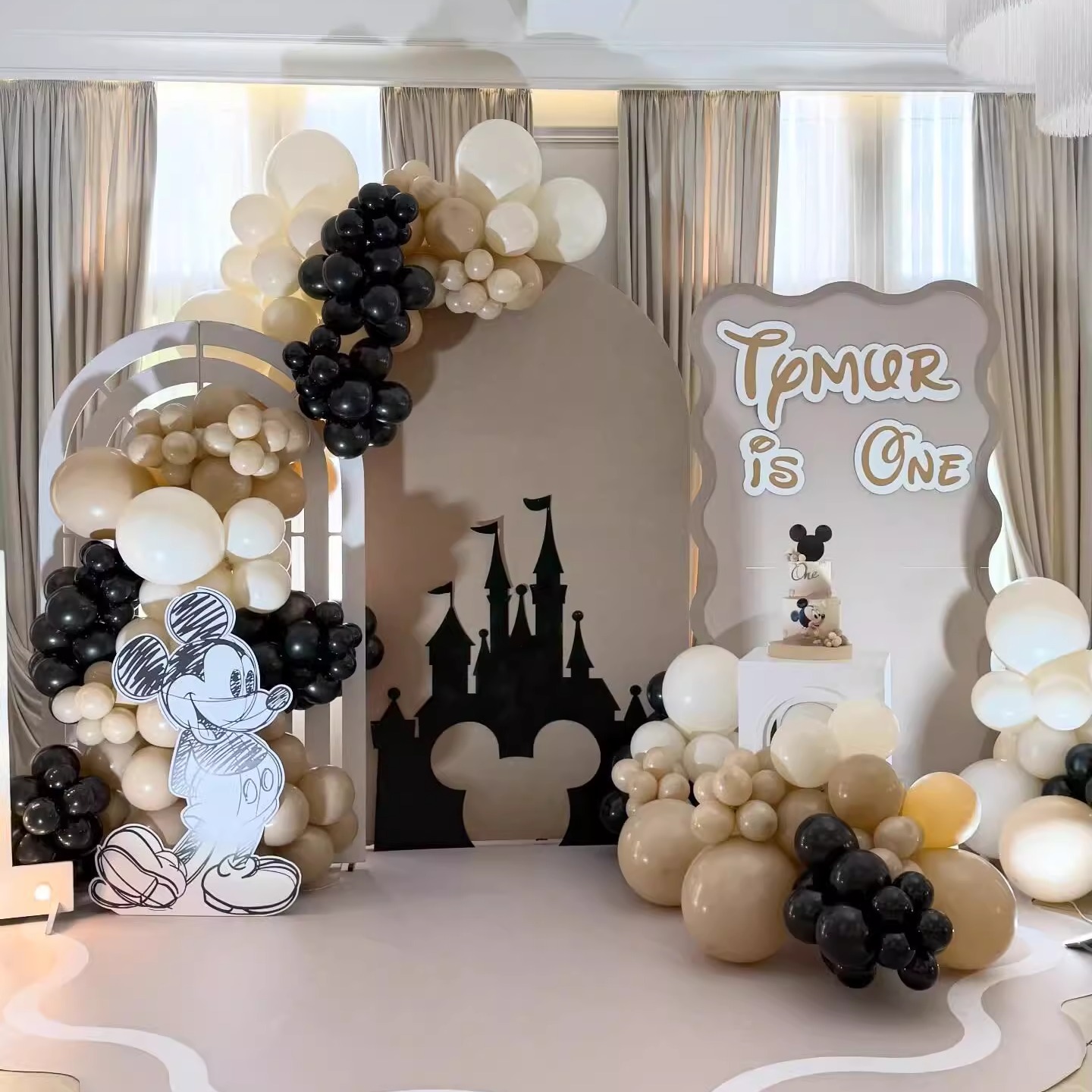 米奇主题男宝宝宴背景布置