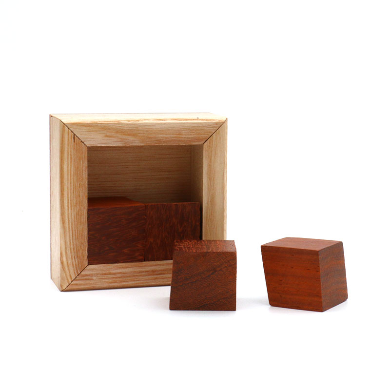 gm同款四块木头mini四方puzzle成人老人解密减压烧脑儿童益智玩具