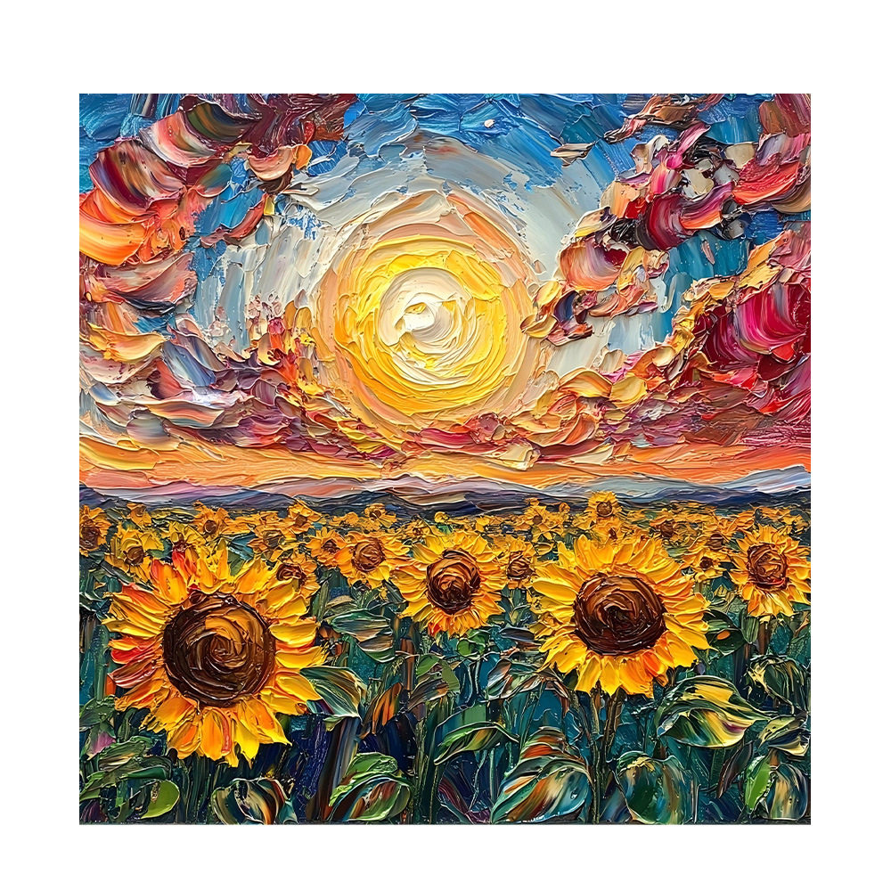 《春色满园》星空向日葵木质拼图挑战游戏不规则精致相框装饰礼物