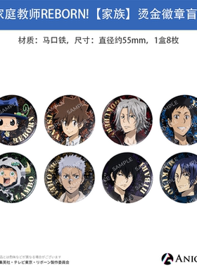 日本正版 家庭教师REBORN!家族 烫金吧唧徽章盲盒 周边谷子