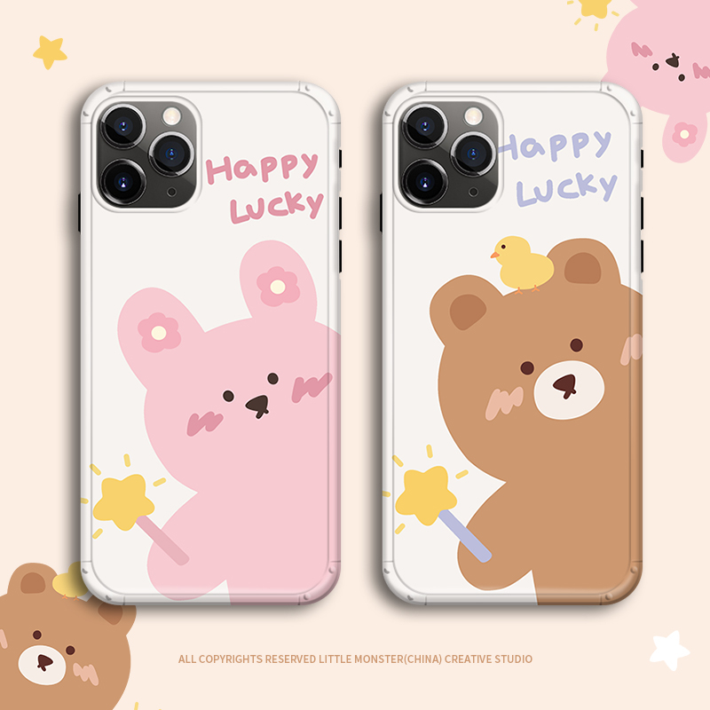 韩国小熊iphone11pro max苹果x手机壳7p/8plus女xs防摔xr全包软壳