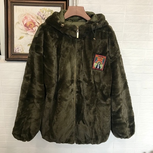 亏清~绒绒连帽外套女宽松上衣