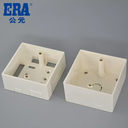 公元PVC穿线管配件86型明装接线盒电工管胶明箱墙面线槽明装单盒