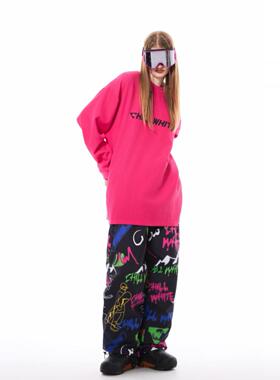 CHILLWHITE新品SNOWBOARD设计师联名涂鸦双面滑雪服套装男单板女