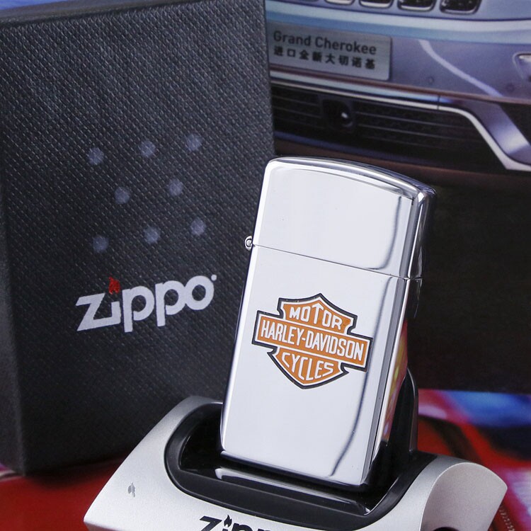 1978年加拿大版哈雷harley盾标纤巧窄机 美国原装正版zippo打火机