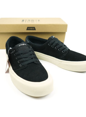 STRAYE翻毛皮耐磨避震长板BMX黑灰色网红鞋专业运动3E滑板鞋休闲