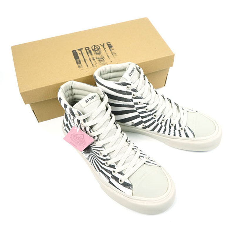 谁人滑板】straye运动学生休闲fallen滑板鞋黑白斑马纹高帮帆布鞋