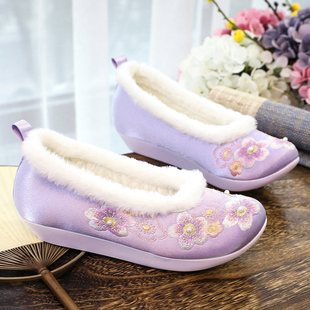 保暖布棉鞋女冬季加绒汉服鞋子女增高古风鞋登云履古装鞋女士布鞋