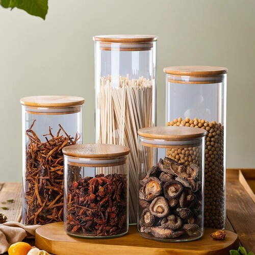 透明玻璃密封储物罐杂粮奶粉