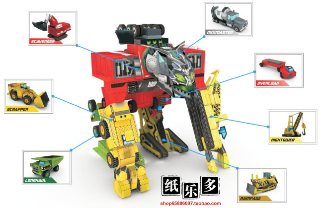 纸拼图 3D纸模型变形金刚大力神完整版纸模机器人纸模型DIY手工